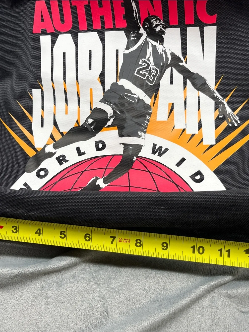 Jordan Black Tote Bag with Pink, Orange & White Graphic